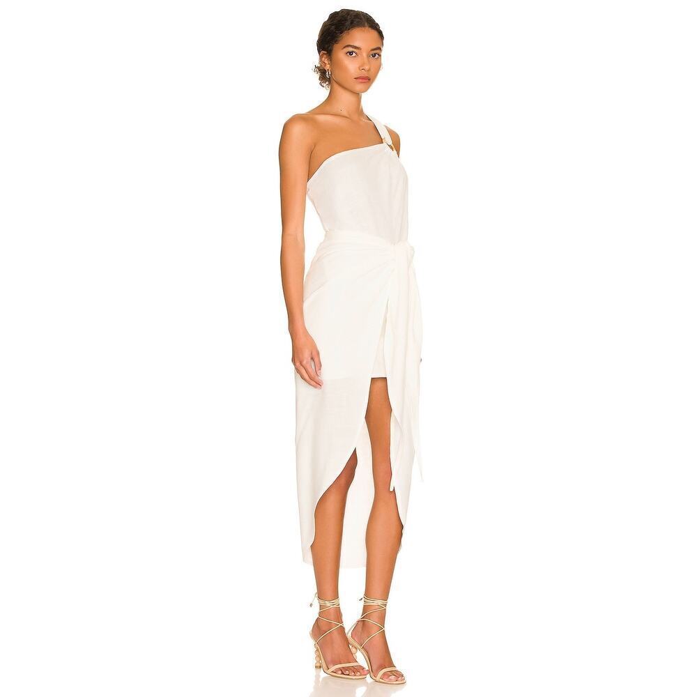 Chic White One-Shoulder Maxi Dress - Picture 3 of 11